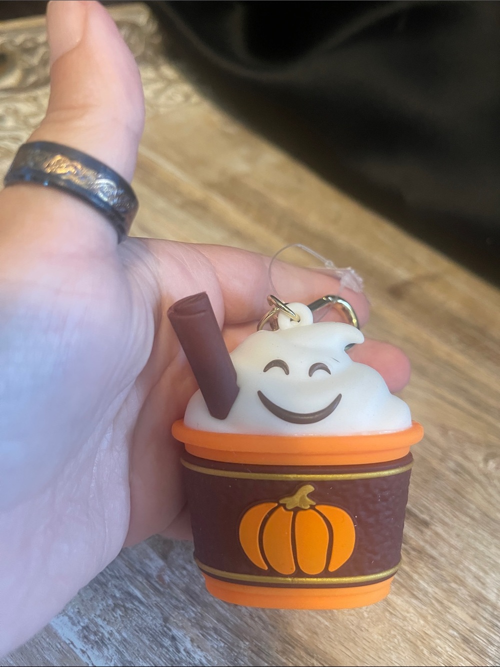 Bath & Body Works Pumpkin Whip Keychain Charm - Orange & Brown Pocketbac Holder
